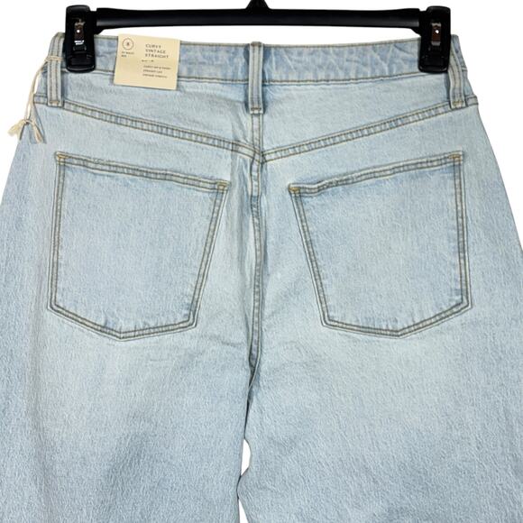 Universal Thread SZ 8/29 Curvy Vintage Straight Jeans Button-Fly Distressed Blue - Picture 4 of 10